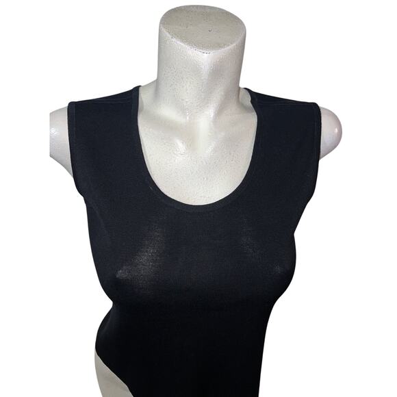 Misook Top Women's Size PS Black Sleeveless Stretch Knit Tank Shell Pullover - Picture 2 of 9